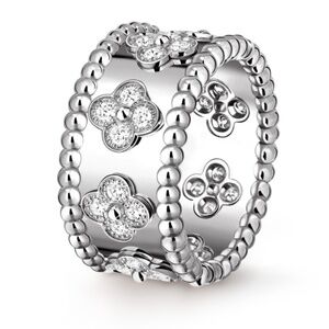 Van Cleef & Arpels Perl'ee Clovers Ring SZ 5